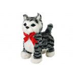 Interaktívna mačka - kráča, mňauká - sivo-čierna